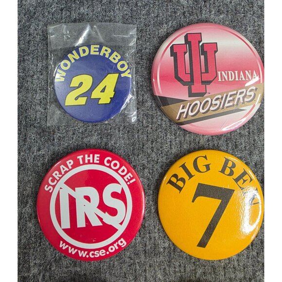 Vtg Collectible Button Pin Lot Mixed Themes Hoosiers Kentucky Derby 2000 Nixon - Picture 2 of 7